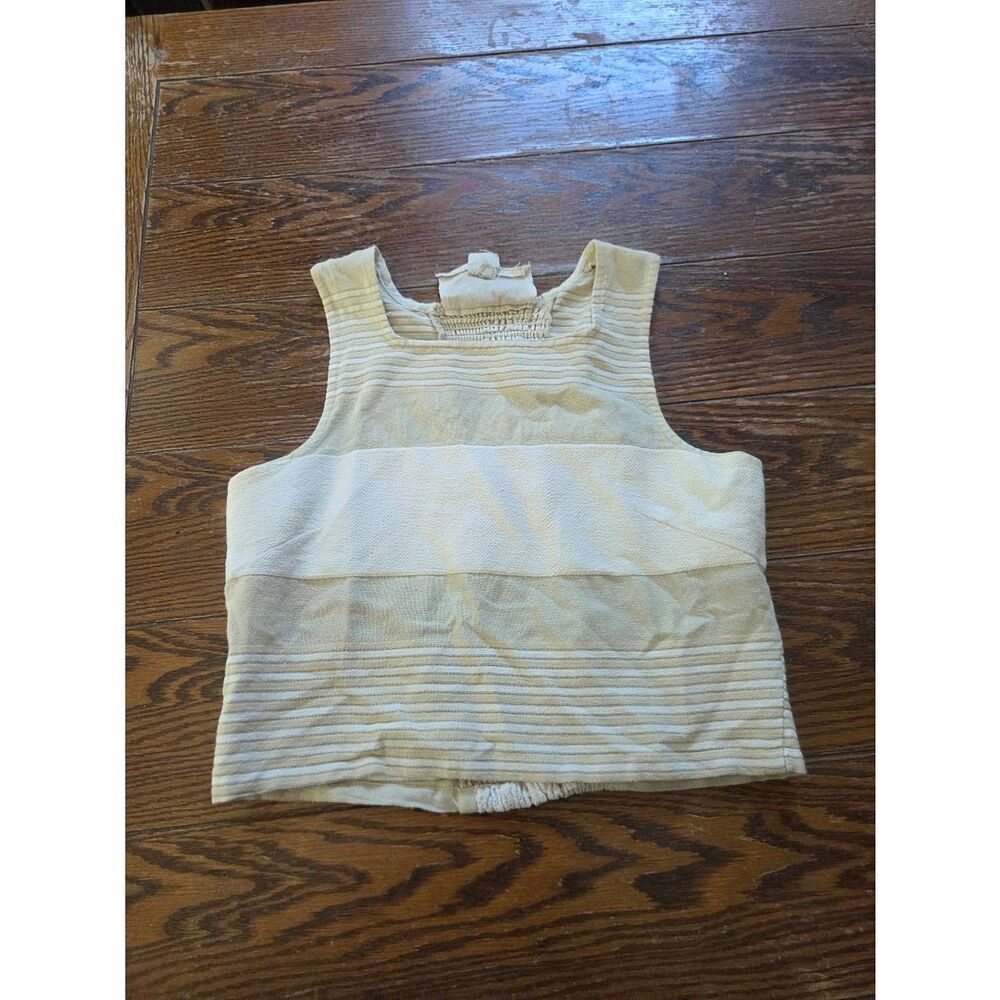 Ace & Jig Cream and White Cropped Tank, Size Small